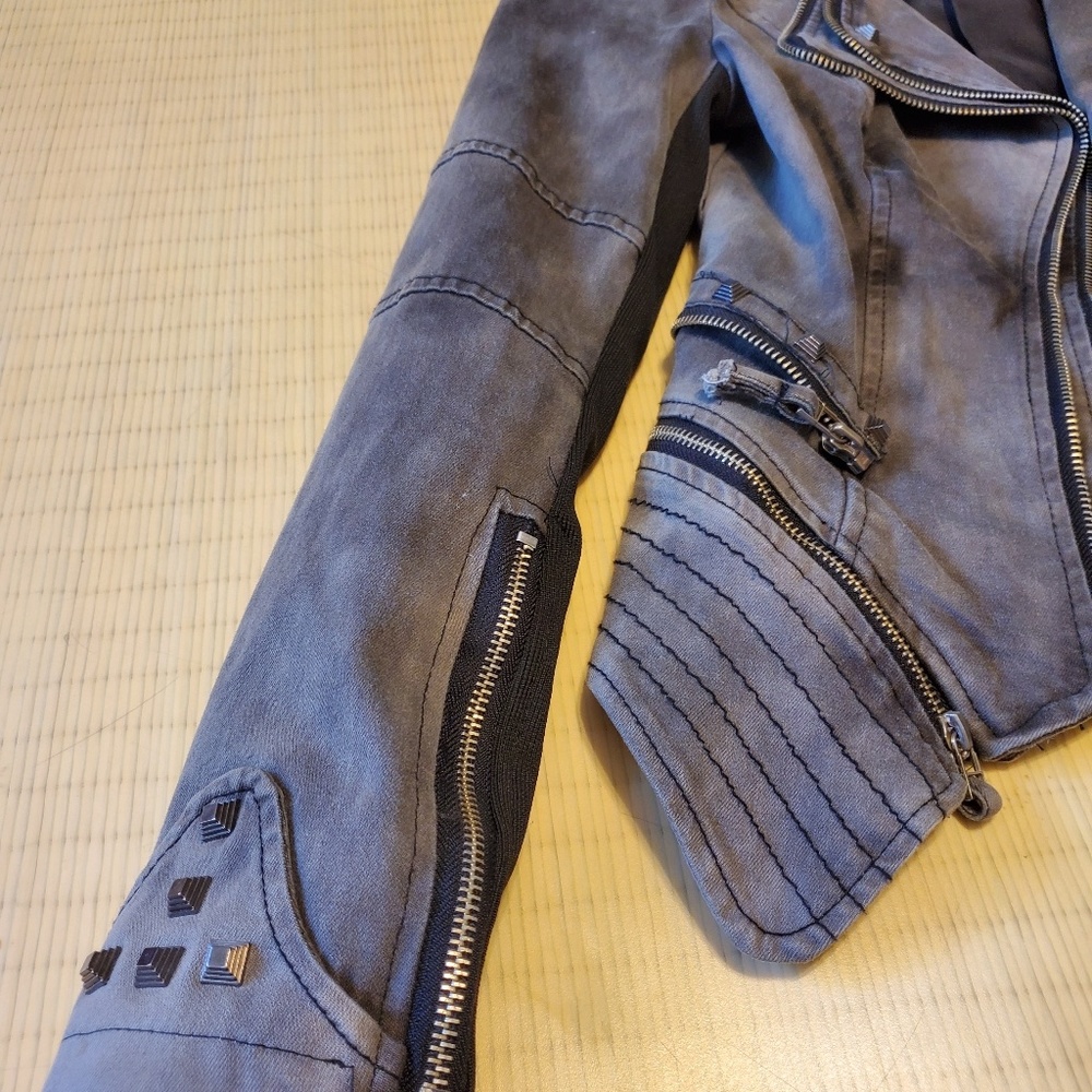 Stud-Embellished Washed Black Jacket/Blazer - Picture 7 of 9